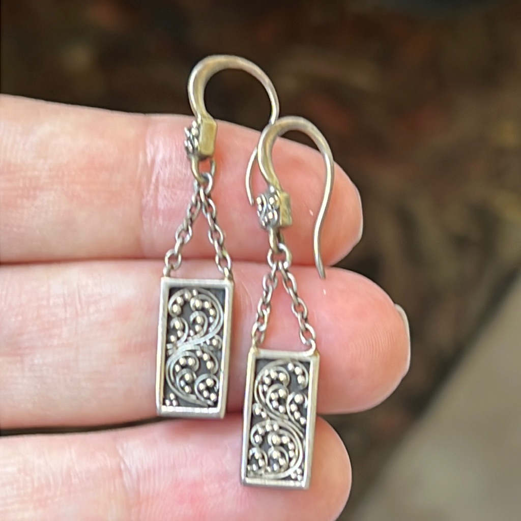 Vintage Lois Hill Dangling Silver Earrings